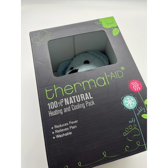 NWT Thermal-Aid 100% Natural Heating & Cooling Pack Blue Bear Washable Lovie - Picture 2 of 5